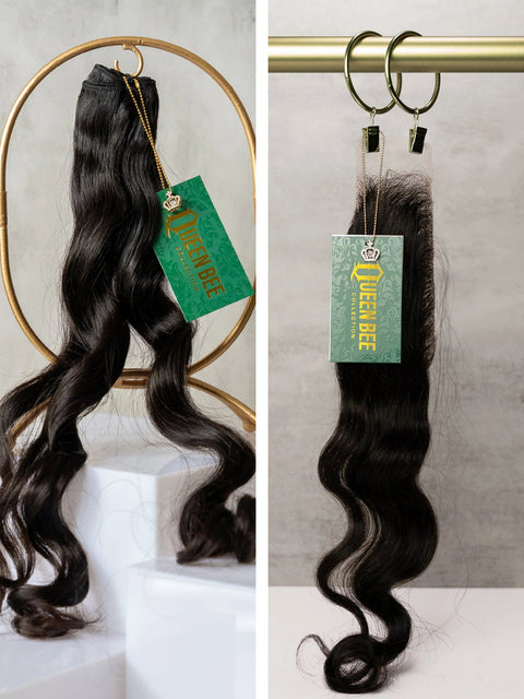 Queen Body Wave Bundles 18/20/22" with 20" 2x6 HD Closure set