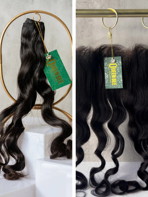 Queen Body Wave Bundles 20/20/20" with 18" 13x4 HD Frontal set