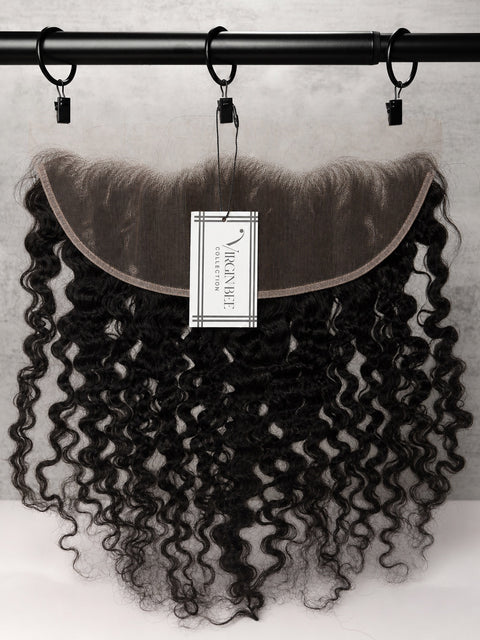 13x6 HD Virgin Burmese Curly Frontal - back